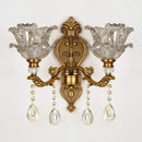 GobekUsa Crystal Glass Dual Head Wall Lamp - European Retro Style