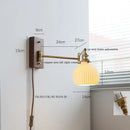 GobekUsa Canopy LED Wall Light, Walnut Ash Wood, Pull Chain Switch, Left Right Rotate