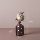 GobekUsa Bowknot Girl Resin Figurine | Home Room Decor & Wedding Gift