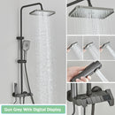 GobekUsa Black Smart Digital Rainfall Shower System with Grey Mixer Tap