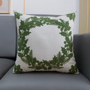 GobekUsa Christmas Snowflake Deer Cushion Cover Green Red Square Embroidery Pillow Case 45x45cm