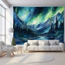 GobekUsa Green Mountain Tapestry Forest Aurora Series Customizable Hanging Cloth
