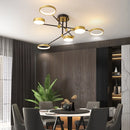 GobekUsa Gold Frame LED Remote Control Dimmable Ceiling Lamp for Living Room, Dining, Bedroom