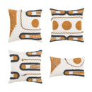 GobekUsa Geometric Embroidered Cotton Canvas Cushion Cover Home Decor Boho Style