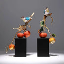 GobekUsa Chinese Enamel Persimmon Ruyi Ornament for Living Room Wine Cabinet Décor