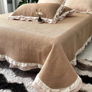 GobekUsa Lace Ruffles Quilted Bedspread Set with Pillowcases Queen Size