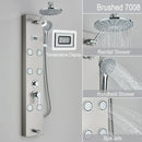 GobekUsa Rainfall Shower Panel with Storage Rack and Massage Jets