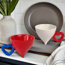 GobekUsa Heart Shape Ceramic Coffee Mug Teacup Fruit Juice Container - Set of 2