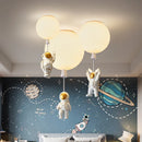 GobekUsa LED Astronaut Glass Ball Pendant Light for Children's Room