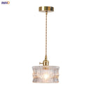 GobekUsa LED Brass Pendant Lamp Modern Clear Glass Dining Light