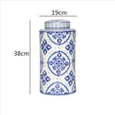 GobekUsa Chinese Retro Ceramics Golden Vase with Cover for Home Décor and Organization