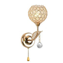 GobekUsa Crystal Wall Lamp: Elegant E27 Socket Fixture for Bedside, Porch, or Hallway Decor