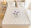 GobekUsa Cartoon Pattern Latex Mattress Set for Home, 3-Layer Rebound Soft Breathable Bed Sheets