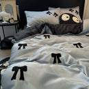 GobekUsa Butterfly Embroidered Ice Silk Bedding Sets - Cooling Duvet Cover Kit