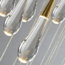 GobekUsa Gold Crystal Water Drop Pendant Lights for Dining Room Chandelier