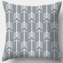 GobekUsa Grey Geometry Leaves Floral Stripes Plaids Print Lumbar Pillow Case