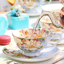 GobekUsa Ceramic Afternoon Tea Set with Spoon - Elegant Tea Cup, Saucer, and Mug Combo
