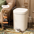GobekUsa Light Luxury Pedal Trash Can with Lid for Kitchen Bathroom Large Capacity Bin