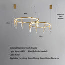 GobekUsa Bronze LED Crystal Hanging Lamp Luxury Fixture for Living Room