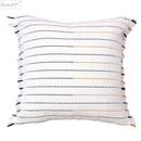 GobekUsa Handmade Cotton Woven Cushion Tassels - Ivory Black Yellow Stripe Home Decor