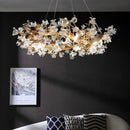 GobekUsa Kapok Flower Glass Crystal Chandelier for Living Room Dining Bedroom
