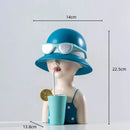 GobekUsa Cartoon Girls Resin Figure Sculpture for Home Decor