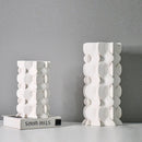 GobekUsa Geometric Ceramic Fold Pattern Flower Vase Decorative Home Ornament