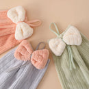 GobekUsa Bowknot Microfiber Hand Towels Soft & Absorbent Coral Velvet for Kitchen & Bathroom