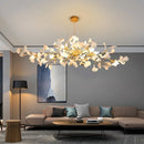 GobekUsa Ginkgo Chandelier Villa Duplex Pendant Light for Living Room & Hotel Lobby