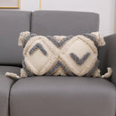 GobekUsa Geometric Embroidery Cushion Cover with Tassel, Home Decor Pillowcase, Various Sizes
