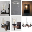 GobekUsa Clear Glass Cylinder Lamp Shade for E27 E26 Socket - Vanity Chandelier Floor Light