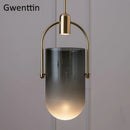 GobekUsa Bucket Glass Pendant Lamp LED Modern Hanging Lights for Dining Room Kitchen Home Décor