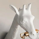 GobekUsa Giraffe Love Wall Lamp: Resin Animal Atmosphere Bedside Lighting for Cute Room Decor