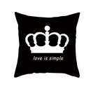 GobekUsa Black Geometry Letters Print Cushion Cover for Home Decor & Office
