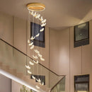 GobekUsa Butterfly LED Chandelier for Villa Duplex Living Room Decoration