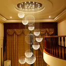 GobekUsa Crystal Ball LED Chandelier: Modern Industrial Pendant Light for Living Room