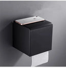GobekUsa Black Aluminum Bathroom Paper Holder: Elegant Tissue Box Rack & Toilet Paper Holder
