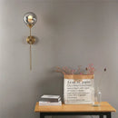 GobekUsa Golden Glass Ball LED Wall Lamps with Touch Switch, Modern Nordic Decor Lighting