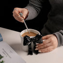 GobekUsa Bowknot Porcelain Coffee Cup | Exquisite Tea Mug for Dining Table