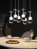 GobekUsa LED Wine Glass Pendant Lights for Restaurant, Bar, and Dining Room