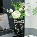 GobekUsa 3D Ribbon Ceramic Vase with Cute Bow - Home Floral Decoration