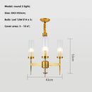 GobekUsa Gold Metal Glass LED Pendant Lights Chain Hanging Lamp