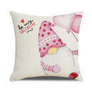 GobekUsa Cartoon Cat Linen Pillowcase 45x45cm Couple Love Cushion Covers for Living Room