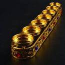 GobekUsa Gem Inlaid Candlestick Stand for Buddhist Wedding Altars & Decor.