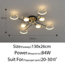 GobekUsa Gold Frame LED Chandelier: Modern Lighting for Living Room, Bedroom - Indoor Fixture & Lustres