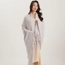 GobekUsa Knitted Diamond Blanket: Versatile Solid Shawl for Home, Office, Travel