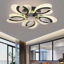 GobekUsa Ceiling Fan Light LED, Remote Control, Silent, 220V