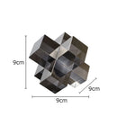 GobekUsa Cross Crystal Geometric Glass Sculpture Desk Decoration Frosted Square Statue