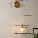 GobekUsa Clear Glass LED Wall Lights with Adjustable Pull Chain Switch