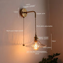 GobekUsa LED Wall Lamp Glass Copper Arandelas Para Parede Retro Style for Living Room